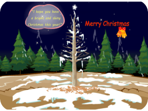 Merry Christmas Snowy Tree