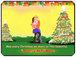 Merry Christmas Couple Hugging