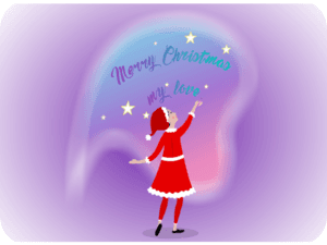 Christmas Santa Girl Stars