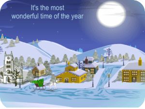 Winter Holiday Snowy Village