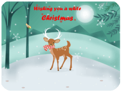 White Christmas Reindeer Candy Cane