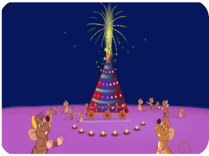 Celebration New Year Mice Fireworks