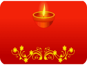 Diwali Diya Red Floral