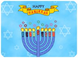 Happy Hanukkah Menorah Stars