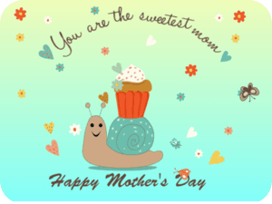 Sweet Mothers Day Snail Cupcake