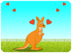 Valentine Kangaroo Love Hearts V2