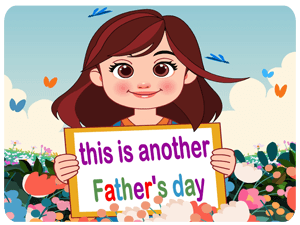Fathers day girl holding sign