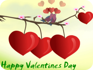 Valentines Day Love Birds Hearts