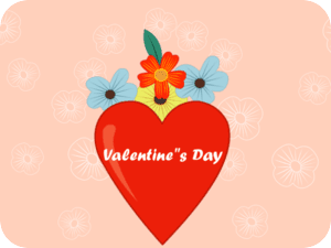 Valentines Day Red Heart Flowers