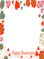 Colorful floral frame for anniversary celebration.