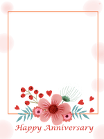 Colorful floral frame for anniversary celebration.
