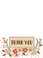 A floral frame with a thank you message.